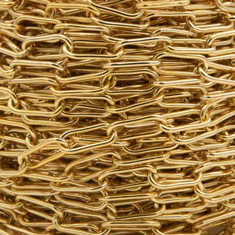 Surgical steel chain gold / large rings 7.2x17.2x1.6mm / 0.5m LLSCHKG09