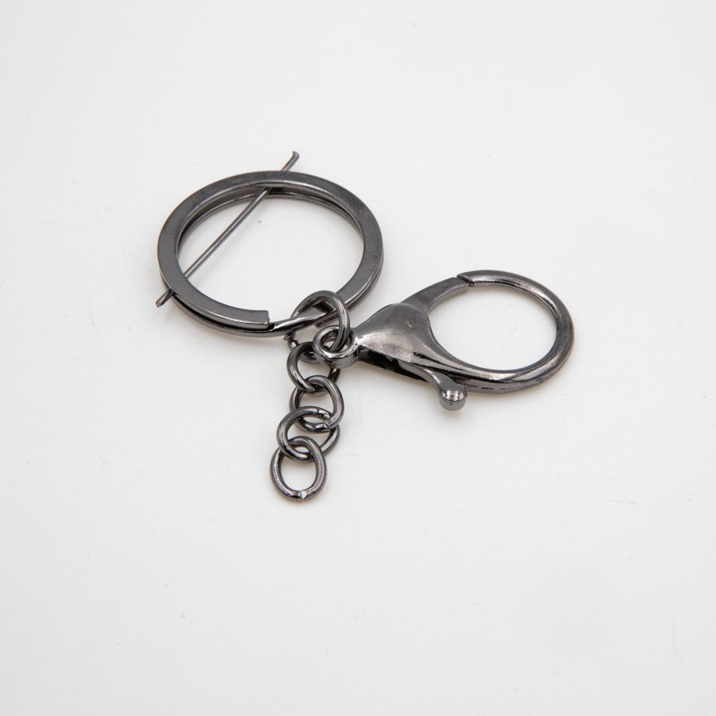 Clasp of the keychain carabiner with a strong chain / anthracite 1pc 30x35mm ZAPBRK78