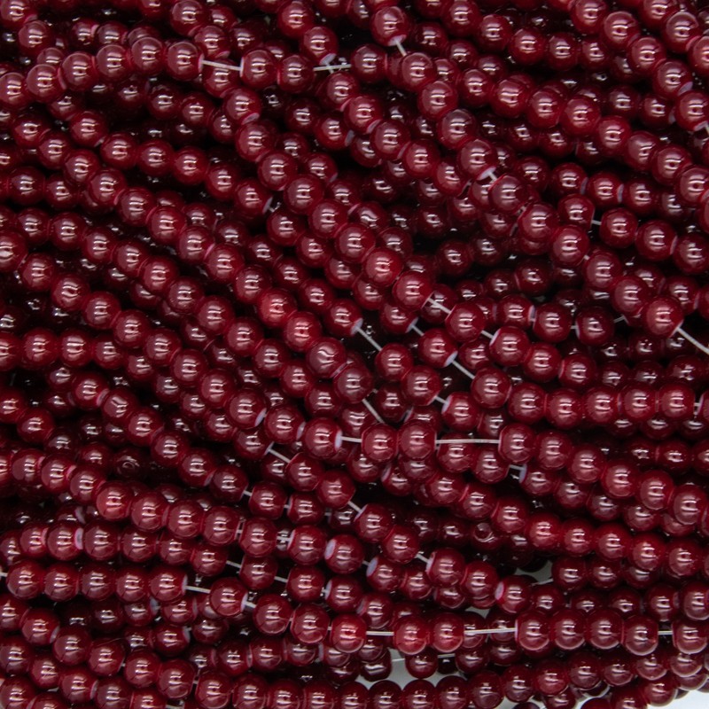 Milky beads / glass 6mm cherry / 140 pieces SZTP0662