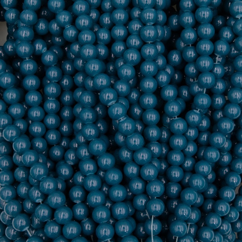 Milky beads / 8mm glass balls / dusty blue / 100 pieces SZTP0817