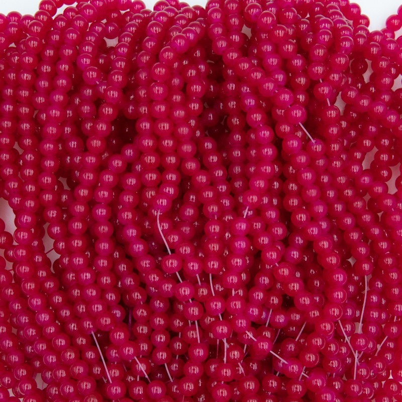 Pastels beads / 6mm glass balls / raspberry pink / 140 pieces SZPS0602