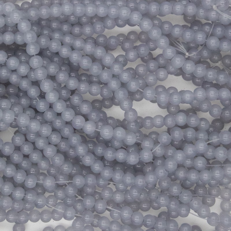 Pastels beads / 6mm glass balls / medium gray / 140 pieces SZPS0640
