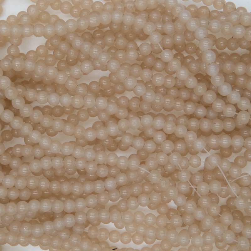 Pastels beads / 6mm glass beads / beige 140 pieces SZPS0645