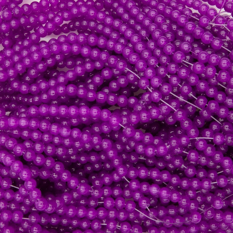 Pastels beads / 6mm glass balls / deep purple / 140 pieces SZPS0648