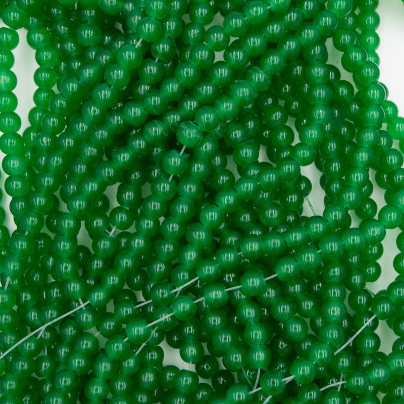 Pastels beads / 4mm balls / intense green / 205 pieces SZPS0435
