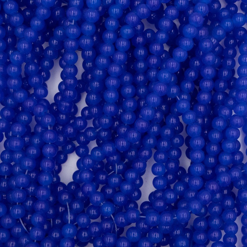 Pastels beads / 4mm glass beads / cobalt / 200 pieces SZPS0442
