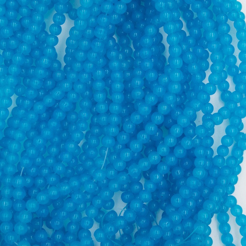 Koraliki Pastels/ kulki szklane 4mm/ intensywny niebieski/ 200 sztuk SZPS0446