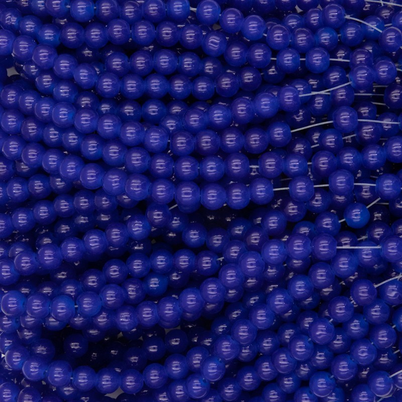 Pastels beads / 4mm glass balls / navy blue / 200 pieces SZPS0454