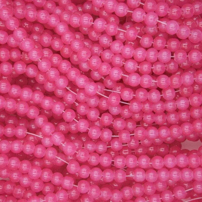 Pastels beads / 6mm glass balls / raspberry jelly 140 pieces SZPS0653