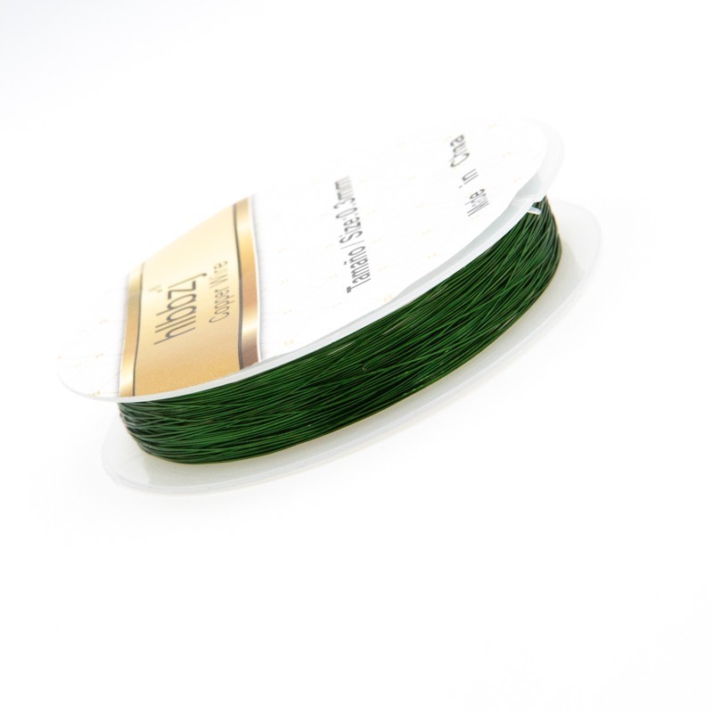 Drut jubilerski 0.3mm intensywna zieleń metalik 14 [m] (szpula) DR03ZI1