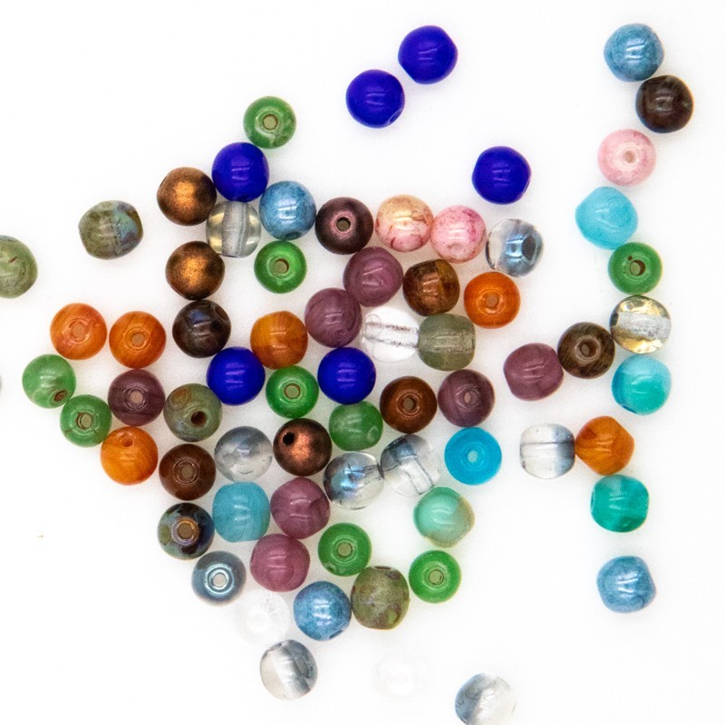 Czech beads / 4mm beads / crystal mix1 / 3g / approx. 36pcs / SZGBKG04A005