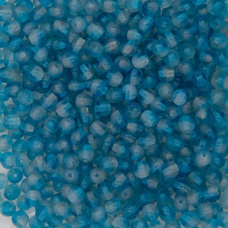 Czech beads / 4mm beads / milky turquoise / 5g / approx. 50pcs / SZGBKG04A010