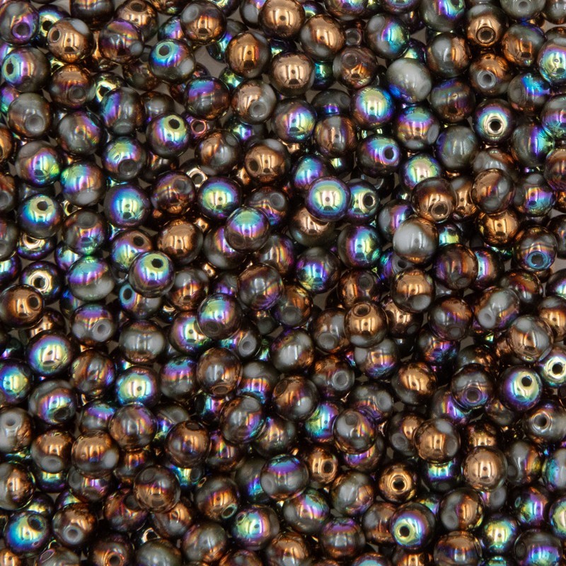 Czech beads / 4mm beads / white royal iris / 5g / approx. 55pcs / SZGBKG04A036
