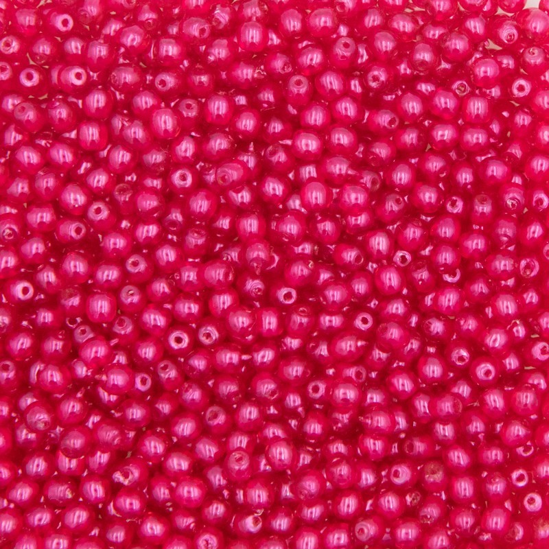 Czech beads / 3mm beads / transparent pearl-hot pink / 2g / about 55pcs / SZGBKG03-KO-63776CR
