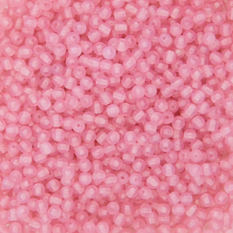 Czech beads / 3mm balls / milky pink / 2g / about 55pcs / SZGBKG03-KO-71010