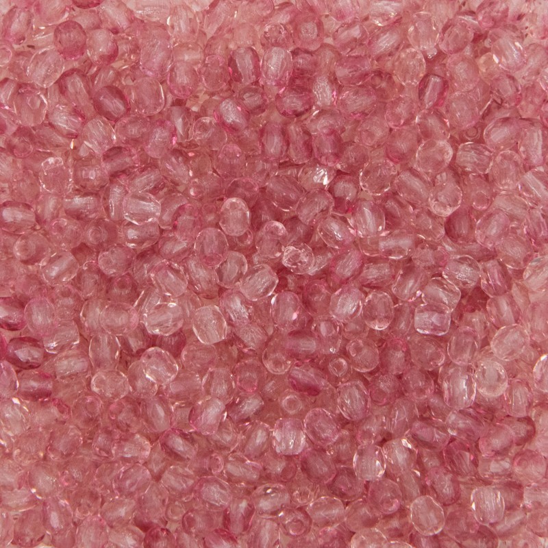 Czech beads / 3mm beads faceted / transparent pink / 1g / about 27pcs / SZGBKF03A166