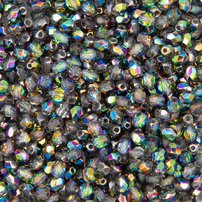 Czech beads / 4mm faceted beads / crystal rainbow / 5g / about 60pcs / SZGBKF04A089