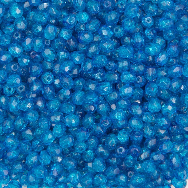 Czech beads / 4mm beads faceted / hot blue / 2g / about 28pcs / SZGBKF04A094
