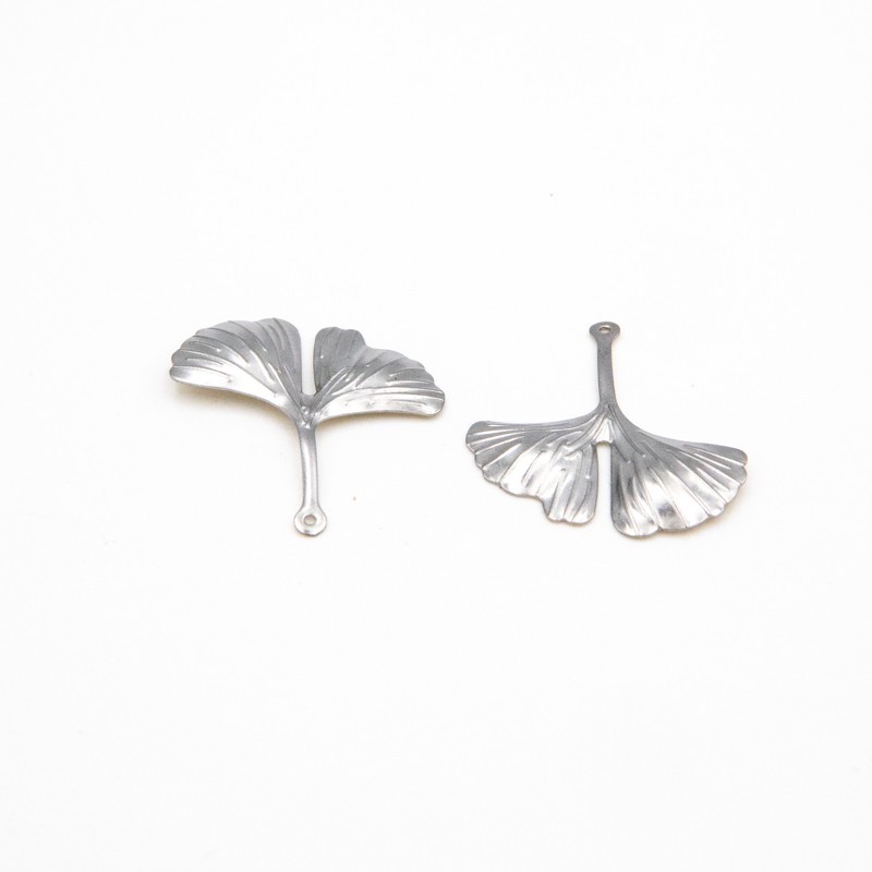 Ginkgo leaf pendant / surgical steel / 29x25.5mm 1pcs ASS323