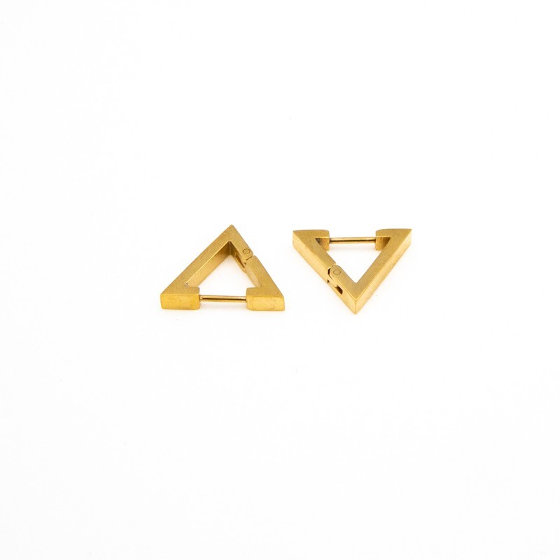 Gold triangles earrings / surgical steel / 16x3mm / 2pcs BKSCH58KG