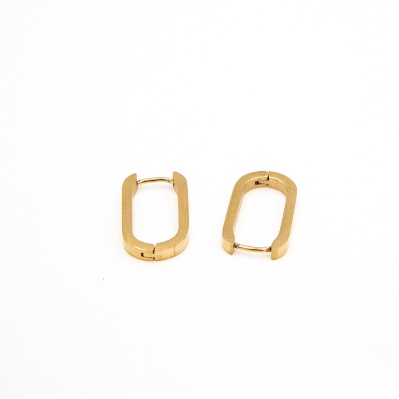 Gold oval earrings / surgical steel / 21x3mm / 2pcs BKSCH60KG