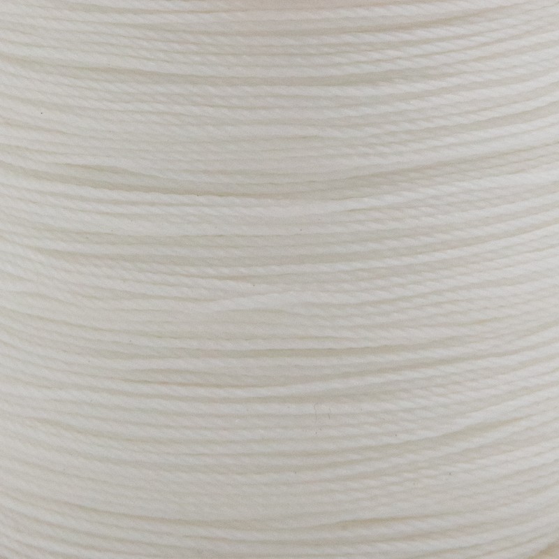Waxed polyester / twisted / white cord 0.6mm 5m PWSP0624