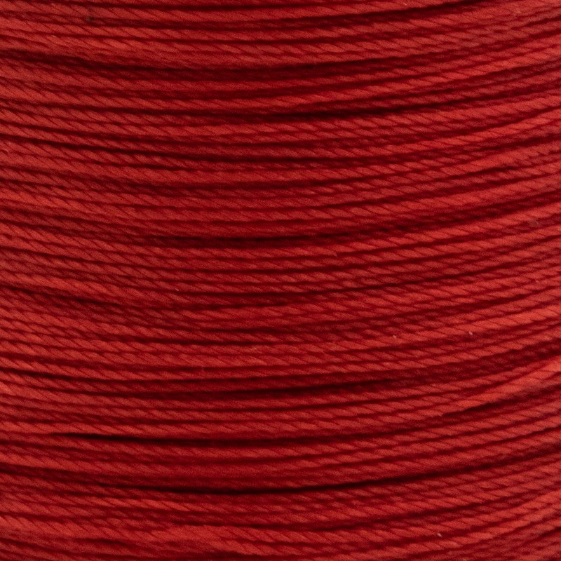 Sznurek woskowany poliestrowy/ skr臋cany/ 艂adny czerwony 0.6mm 5m PWSP0627