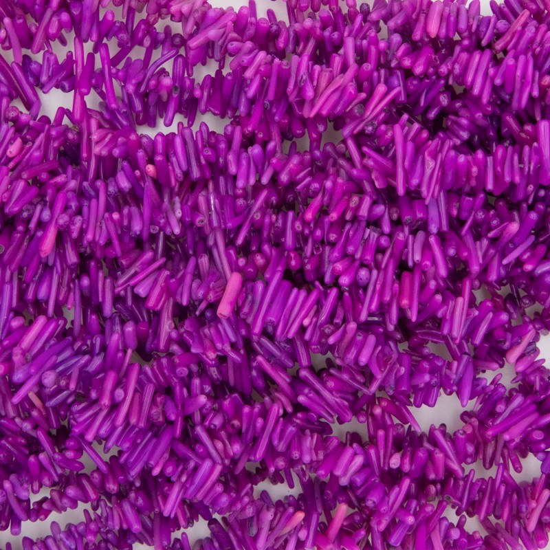 Purple coral / chaff approx.10mm / rope 40cm / KAKC87