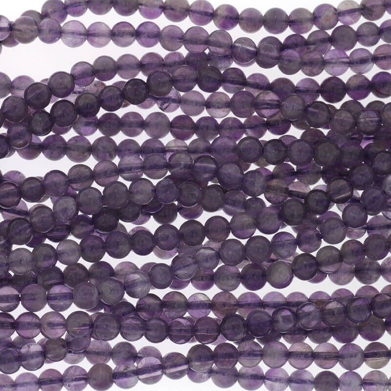 Beads Amethyst 4mm balls / rope 90pcs KAAM04A