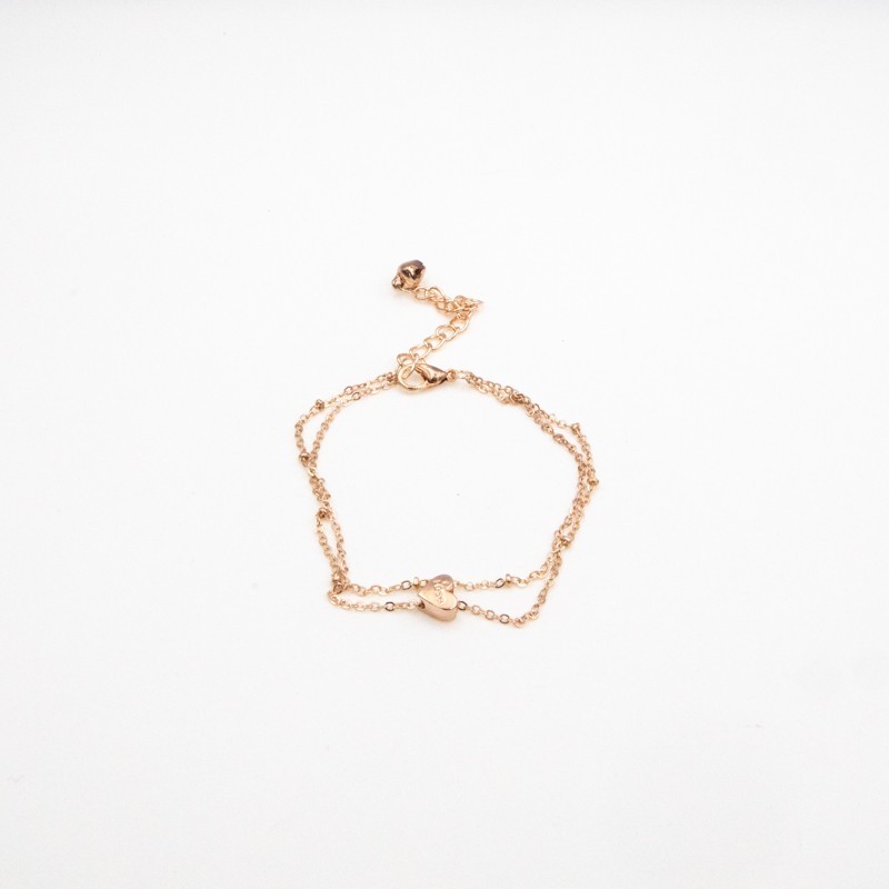 Bracelet with a heart / rose gold 1pc AKG883