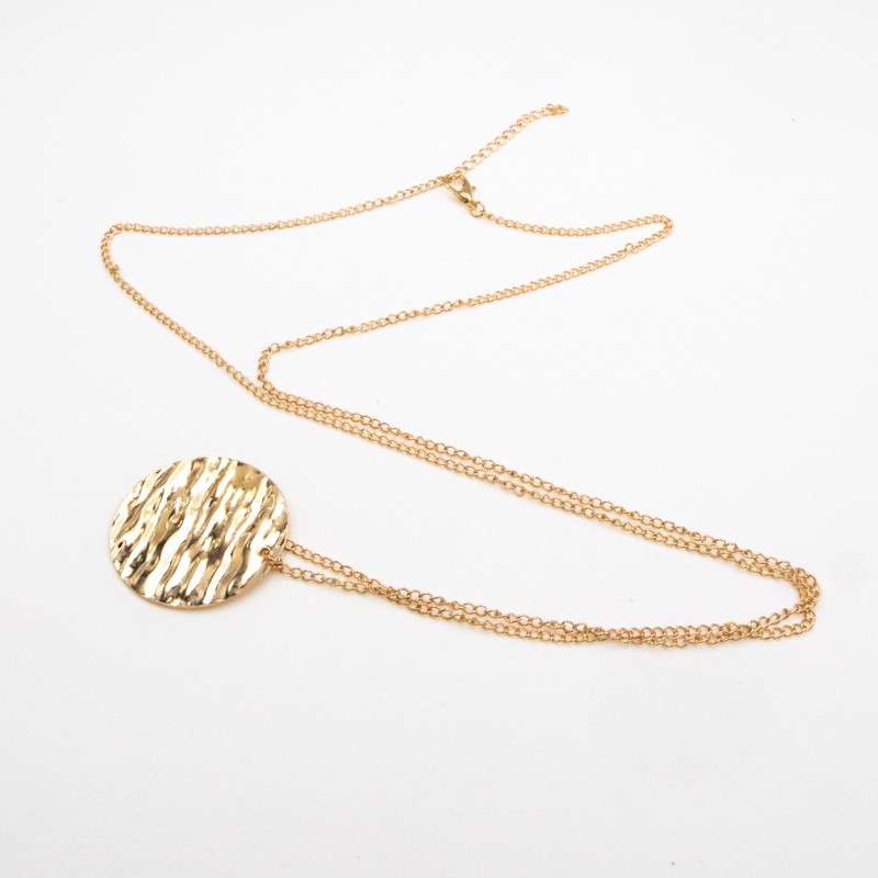 Chain with a pendant / ready necklace / gold coin 1 pc AKG884