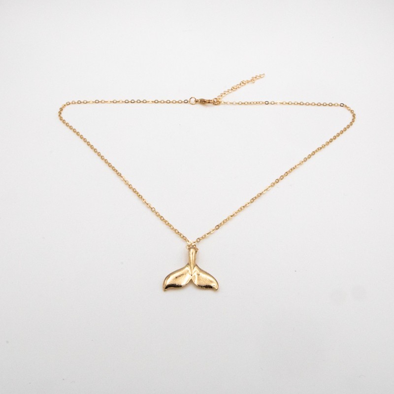 Chain with pendant / finished gold necklace / whale tail 1pc AKG886