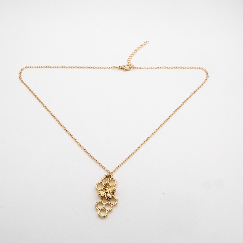 Chain with pendant / ready-made gold necklace / honeycomb 1pc AKG885
