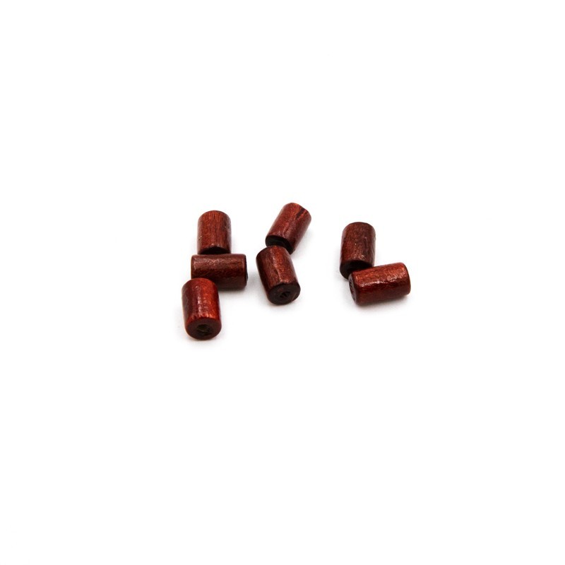 Wooden beads rollers / 10x6mm burgundy 5g approx 30pcs DRPA1001