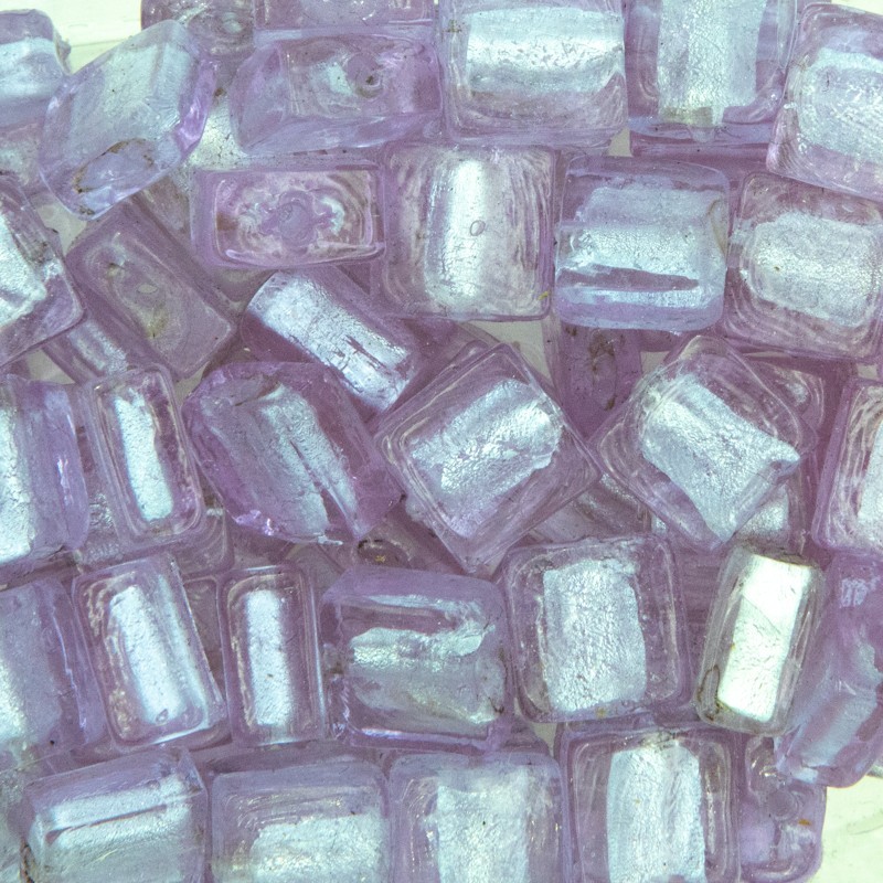 Venetian glass tiles / violet 12x12x5mm 2pcs. SZWEKAM26