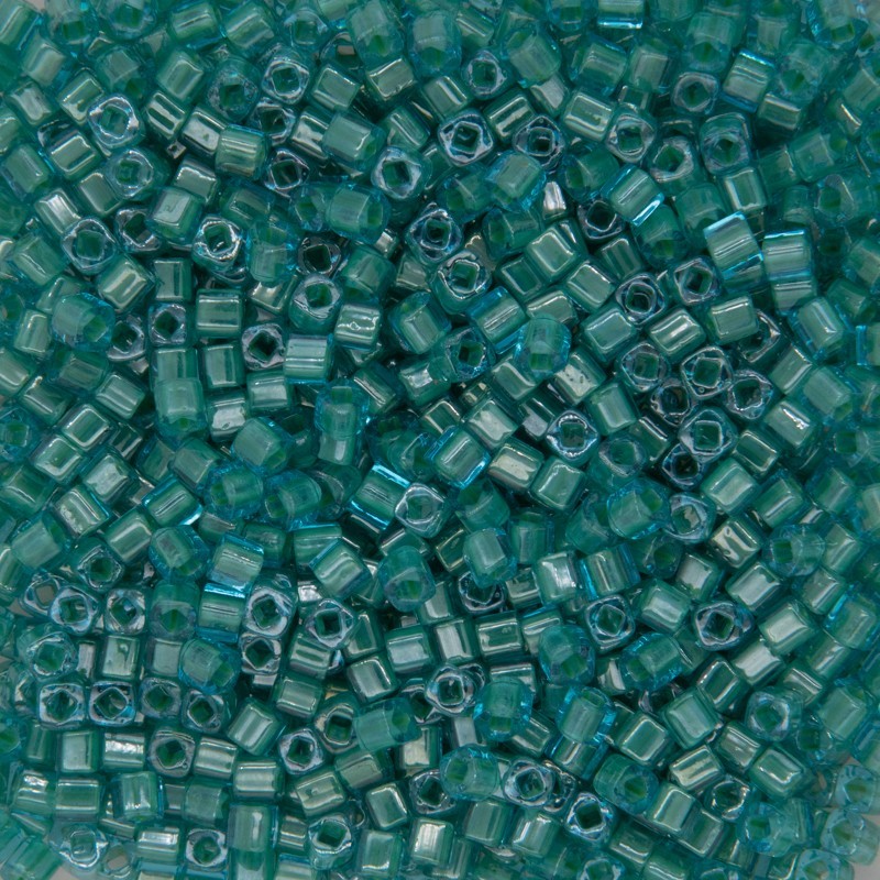 Koraliki Toho/ cube 3mm / inside-color aqua/lt jonquil-lined 10g/ TOTC03-954