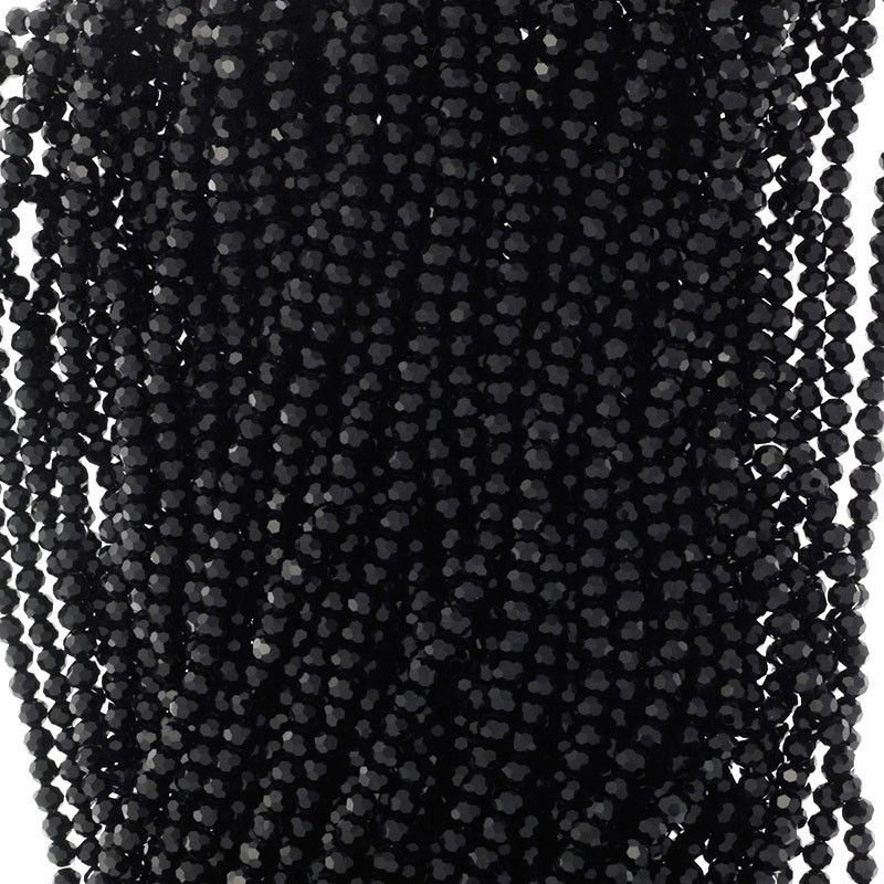 Koraliki kryształki kulki 3mm czarne 170szt  SZKRKU03002