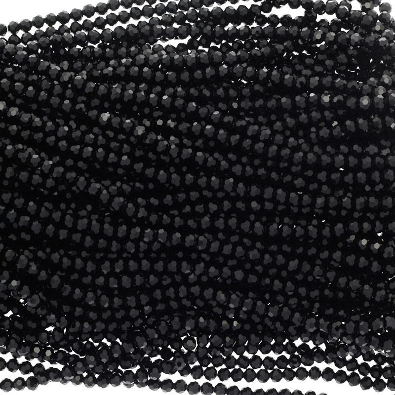 Koraliki kryształki kulki 3mm czarne 160szt  SZKRKU03002