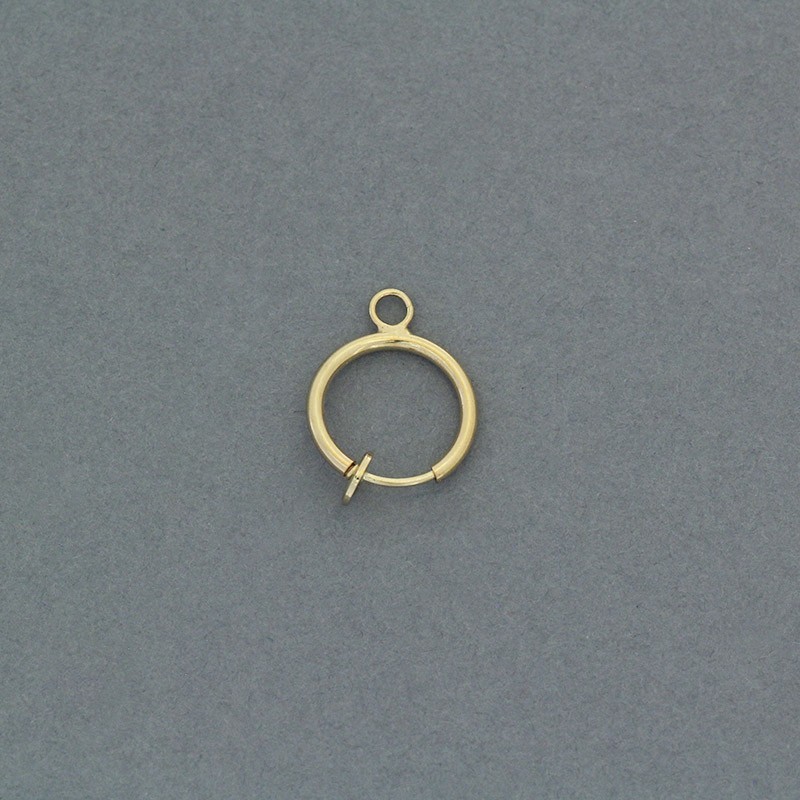 13mm hoop earrings with eyelet / gold clips / 2pcs BIGOZ02KG