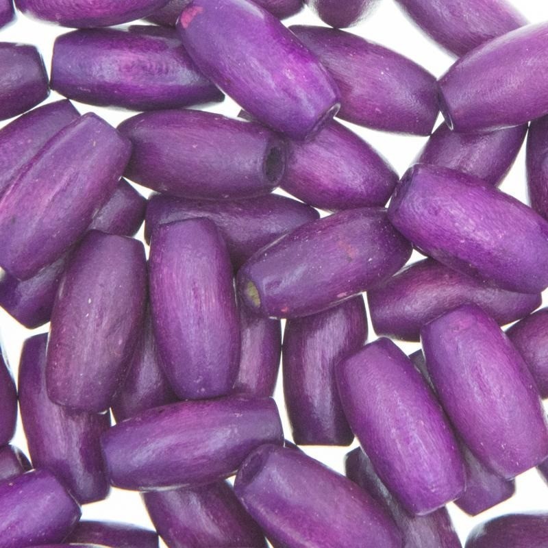 Wooden oval beads 15x7mm / purple 5g. about 18 pcs DROW1502