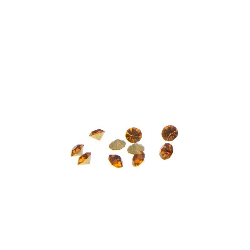 Glass cabochons / rhinestones 1.8mm / amber 10pcs KSZCD0502