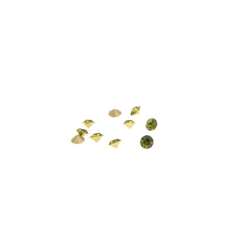 Glass cabochons / crystals 3.7mm / olive 10pcs KSZCD1502