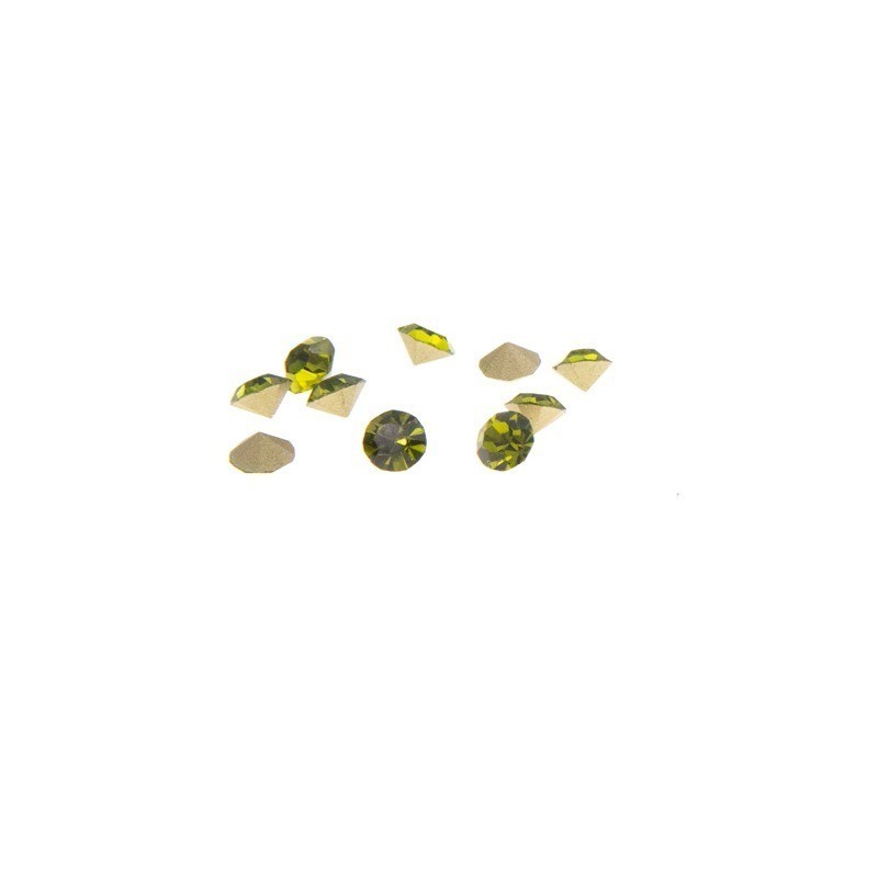 Glass cabochons / crystals 4.7mm / olive 10pcs KSZCD2002
