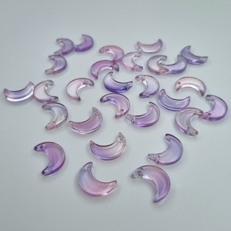 Lampwork jewelry beads / gold dust / light purple moon 16mm 2pcs SZLAZKS04