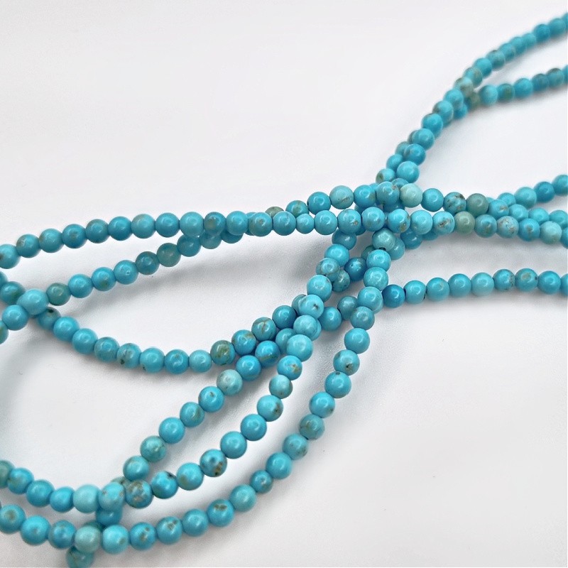 Turquoise beads / 2mm balls / about 155pcs / rope KATUKU0201