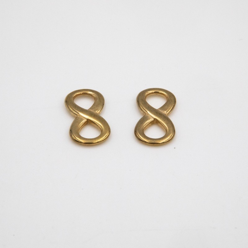 Golden infinity sign connector / surgical steel / 21x11mm 1pc ASS346KG