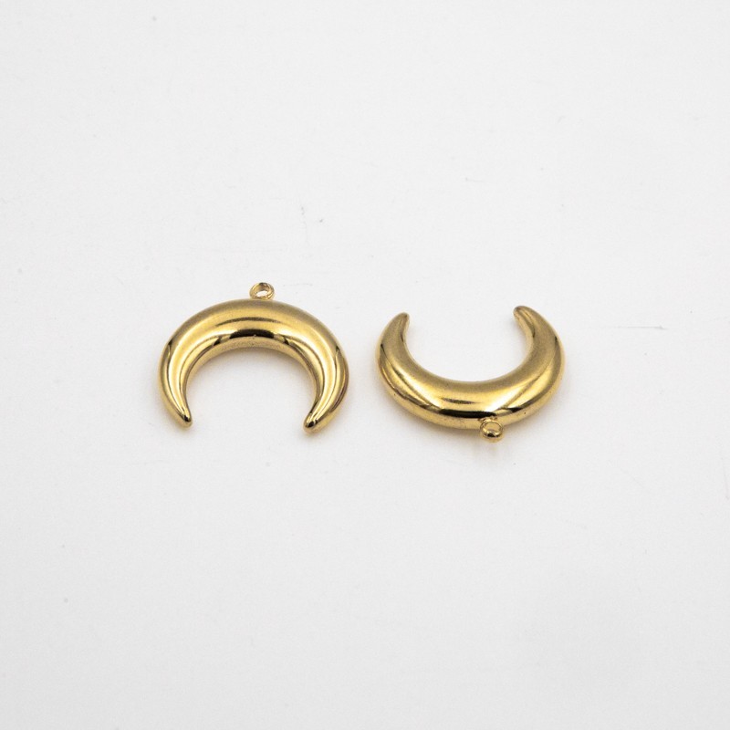 Moon pendant / lunula / horn of plenty / surgical steel / gold about 18mm 1pc ASS337KG