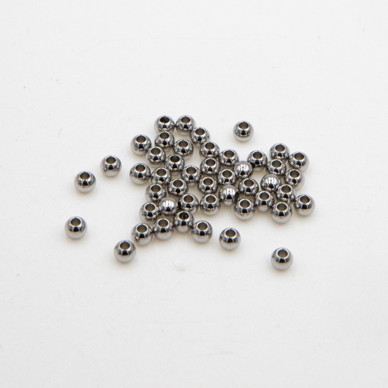 Spacer beads beads 3mm / surgical steel 10pcs ASS349