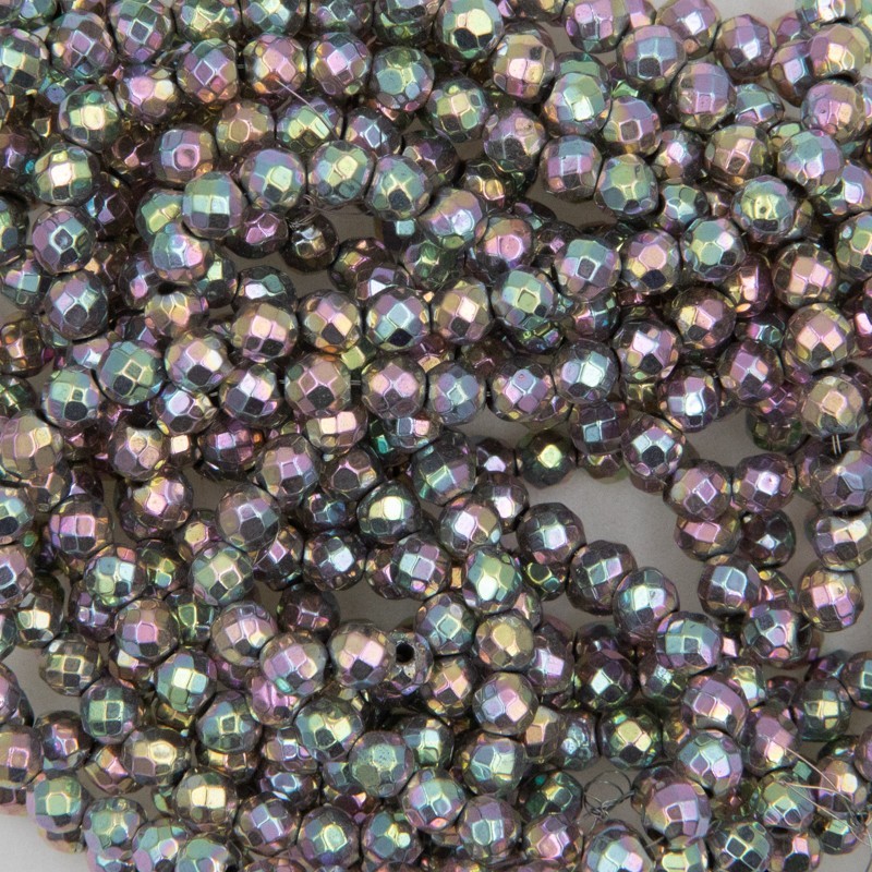 Hematite / faceted beads 3mm / pastel about 135pcs / rope KAHEKUF0304