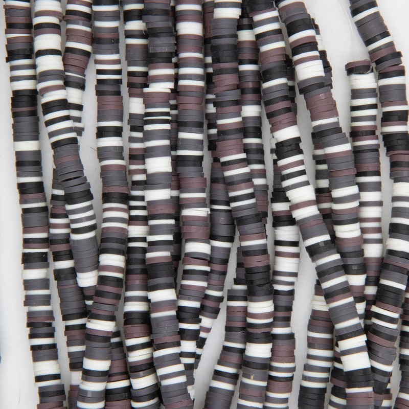 Katsuki beads / Stripes / Belmopan / 6mm discs / 40cm rope / MOKA06254